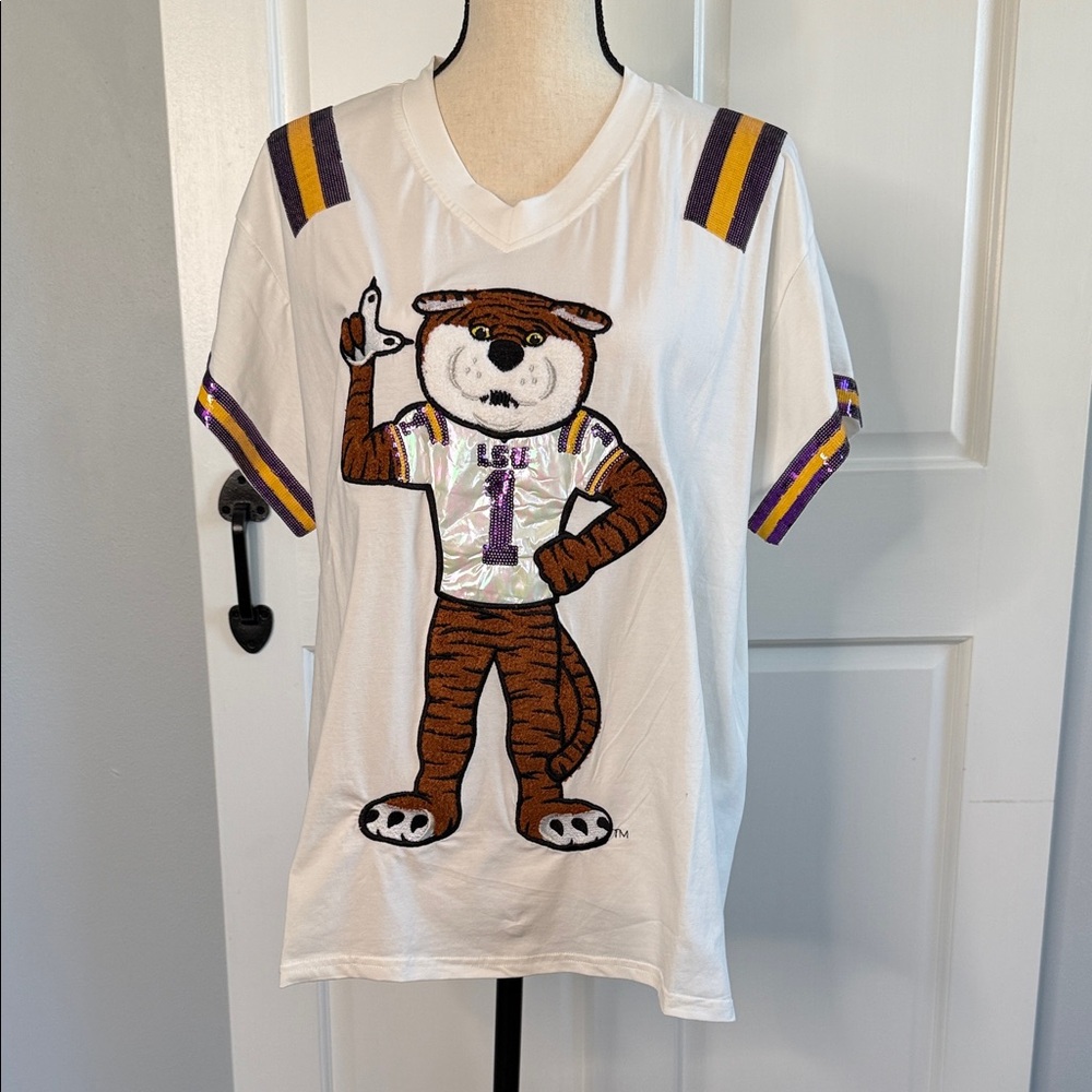 QUEEN OF SPARKLES Mike the Tiger LSU t-shirt